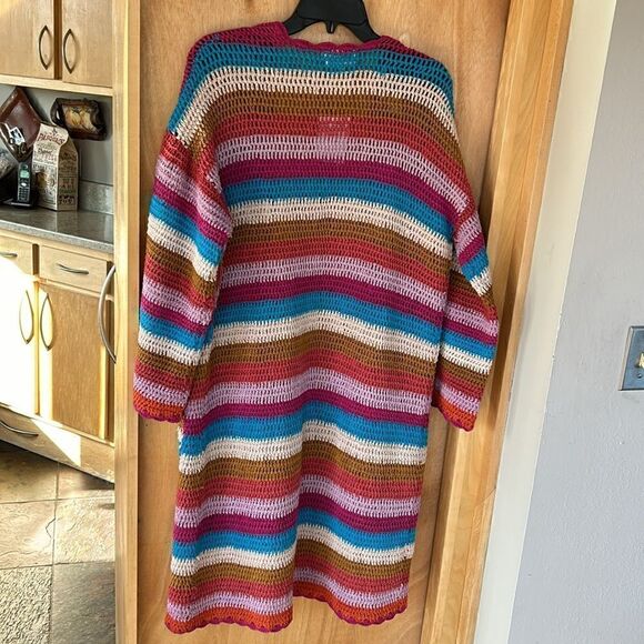 XiRENA Arlet Dream State long sleeve midi crochet cardigan cotton stripes XS - Picture 17 of 17